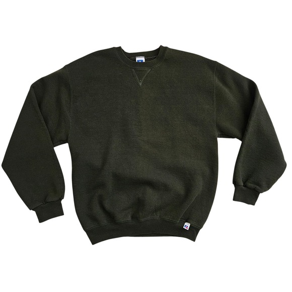 Vintage Russell Athletic (Men's Medium) Blank Sweatshirt Green Pullover Crewneck - Picture 1 of 6